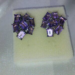 Rose de France Amethyst earrings in sterling silver